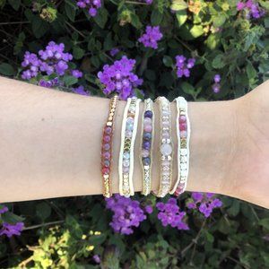 Lotus And Luna Jewelry - Violets Are Blue Single Wrap Bracelet Lotus And Luna Jewelry - Violets Are Blue Single Wrap Bracelet